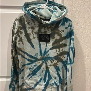 Aeropostale Tie-Dye Hoodie in Blue and Brown